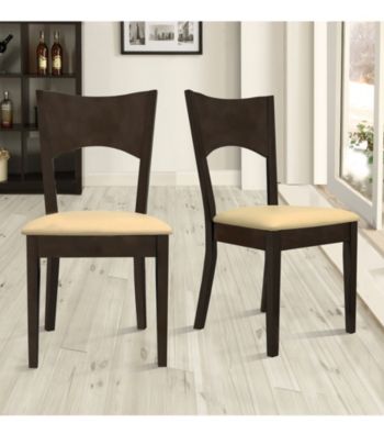 Home Interior Set of 2 Dining Chairs with Cushion - Merlot