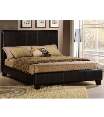 Home Interior Bi-Cast Faux Leather Bed Frame - Dark Brown