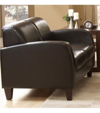 Home Interior Bi-Cast Vinyl Loveseat - Dark Brown