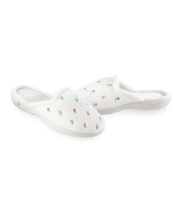 Isotoner® Embroidered Terry Clog Slippers