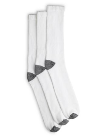Harbor Bay® Men's Big & Tall 3-pk Continuous Comfort Crew Socks - White