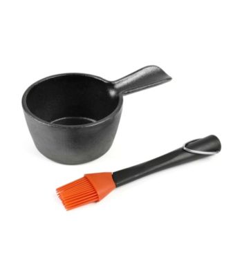 Charcoal Companion® Cast-Iron Saucepot with Basting Brush