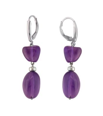 .925 Sterling Silver Amethyst Earrings