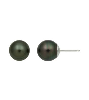 .925 Sterling Silver Tahitian Pearl Earrings