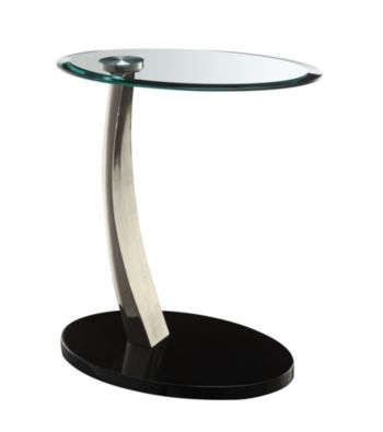 Powell® Brushed Chrome Oval Chairside Table