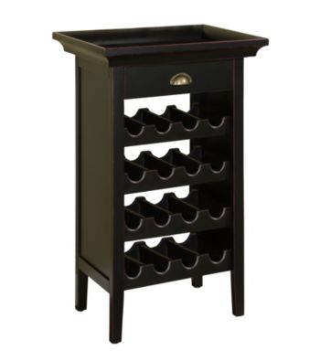Powell® Wine Cabinet - Black/Merlot