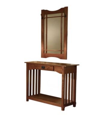 Powell® Console & Mirror - Mission Oak