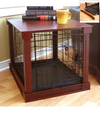 Merry Pet House Steel Dog Cage with Cherry Wooden Cover