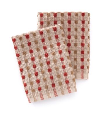 Croscill® Bryan 2-pk. Red & Brown Checkered Dish Cloths