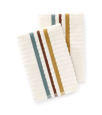 Croscill® Taylor 2-pk. Aqua & Brown Striped Dish Cloths