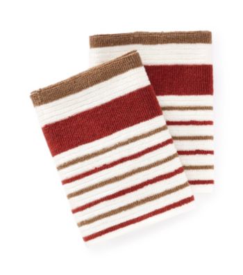 Croscill® Gaston 2-pk. Red & Brown Striped Dish Cloths