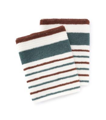 Croscill® Gaston 2-pk. Aqua & Brown Striped Dish Cloths