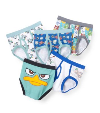 Disney® Boys' 4-8 White/Blue 5-pk. Phineas and Ferb Briefs