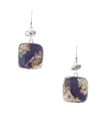 Laura Ashley® Square Drop Earrings - Silvertone