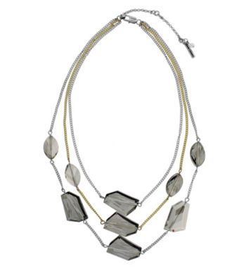 Kenneth Cole® Faceted Bead Illusion Necklace - Taupe/Silvertone