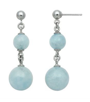 Sterling Silver Round Aquamarine Earrings
