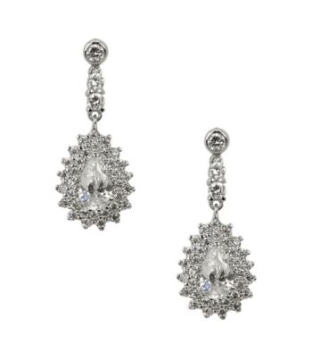 Nina® Naila Cubic Zirconia & Genuine Crystal Teardrop Earrings