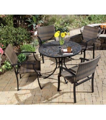 Home Styles® Stone Harbor Black & Slate Table with Newport Arm Chairs