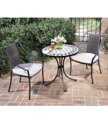 Home Styles® Black & Gray Bistro Table with Laguna Arm Chairs