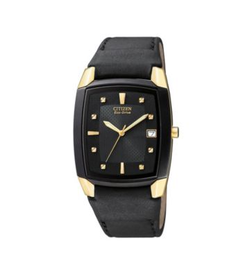Citizen® Men's Eco-Drive Strap Watch with Black Dial