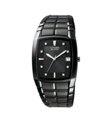 CitizenÂ® Men's Eco-Drive Stainless Black Ion-Plated Watch