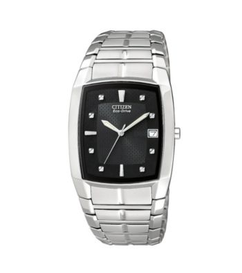 Citizen® Men's Eco-Drive Stainless Steel Watch with Black Dial