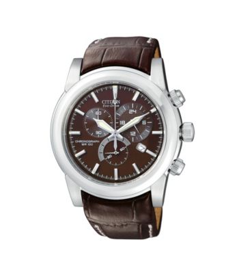 Citizen® Men's Eco-Drive Brown Strap Chronograph Watch