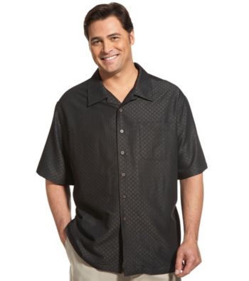 Island Passport® Men's Big & Tall Tonal Camp Shirt