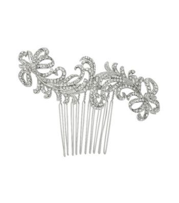 Nina Bridal Caleigh Swarovski® & Glass Crystal Hair Comb - Antique Silver
