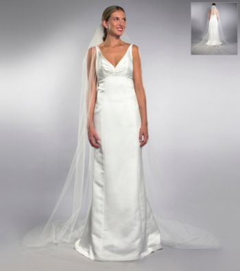 Nina Bridal Demi Single-Tier Full Cathedral Length Veil Ivory