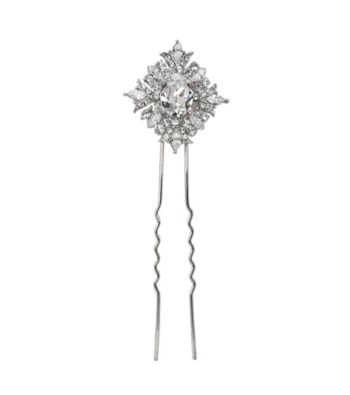 Nina Bridal Samantha Swarovski® & Glass Crystal Hair Pin - Antique Silver