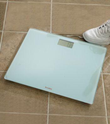 LivingXL by Terraillon Extra-Wide Glass Bottom Scale - Silver
