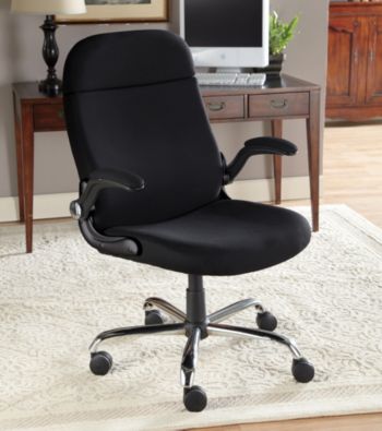 LivingXL Extra-Wide Convertible Lift-Up Arm Office Chair - Black