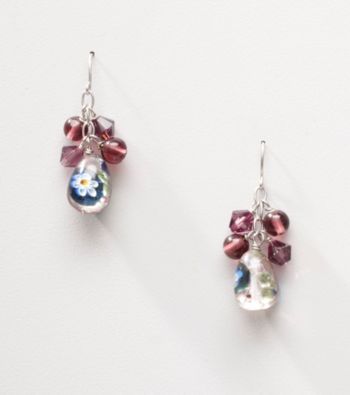 Sterling Silver Artisan Glass Teardrop Earrings