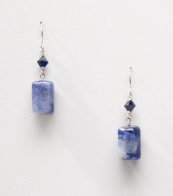 Sterling Silver Sodalite Nugget Earrings