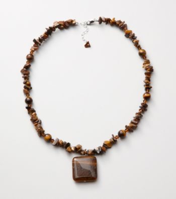 Sterling Silver Tiger's Eye Pendant Necklace