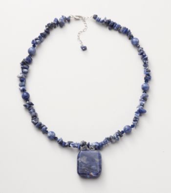 Sterling Silver Sodalite Pendant Necklace