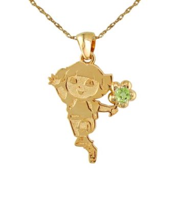 Dora the Explorer Gold-Over-Sterling Silver August Birthstone Pendant