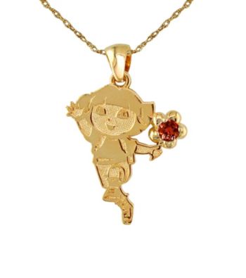 Dora the Explorer Gold-Over-Sterling Silver January Birthstone Pendant