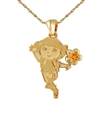 Dora the Explorer Gold-Over-Sterling Silver November Birthstone Pendant