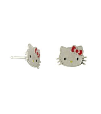 Hello Kitty® Red Sterling Silver Stud Earrings