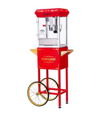 Great Northern Popcorn Company All Star GNP-800 8-oz. Red Popcorn Popper & Cart