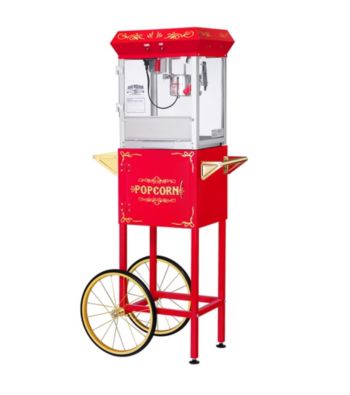 Great Northern Popcorn Company All Star GNP-400 4-oz. Red Popcorn Popper & Cart