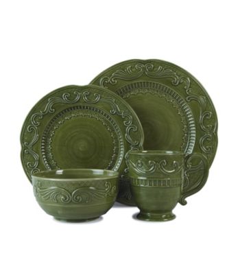 Fitz and Floyd Ricamo 4-Piece Dinnerware Set - Green