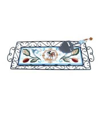 Fitz and Floyd Ricamo Small Tray with Knife