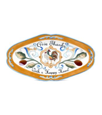 Fitz and Floyd Ricamo Give Thanks Tray