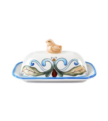 Fitz and Floyd Ricamo Covered Butter Dish