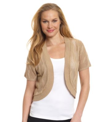 Notations® Pointelle Shrug Top