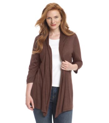 AGB® Plus Size Openfront Cozy Cardigan