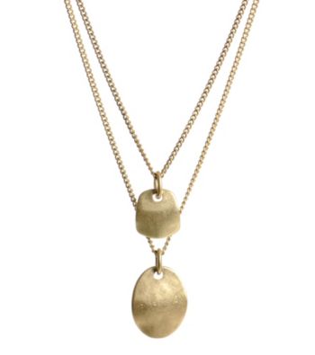 Kenneth Cole® Sculptural Two Row Necklace - Goldtone